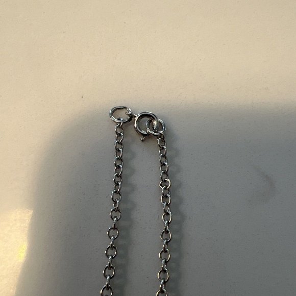 Vintage Avon Silver Necklace Pink Marble Stone Rhinestones Pendant Statement - Picture 3 of 4